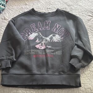 Zara Black Sweatshirt with Eagle and Text Design
